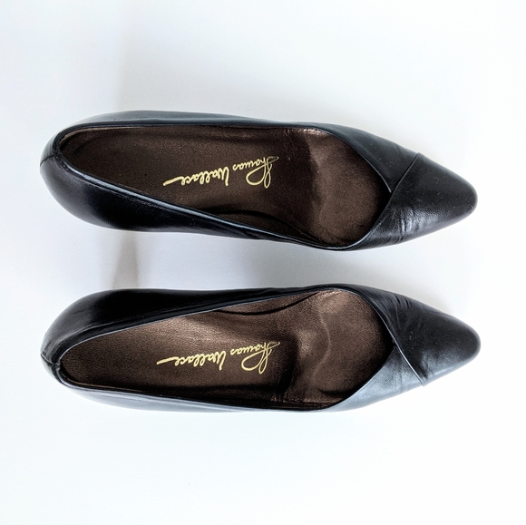 🇨🇦 Vintage Thomas Wallace Black Leather Pumps Made In Canada - Picture 5 of 8